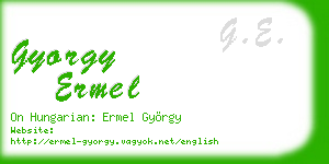 gyorgy ermel business card
